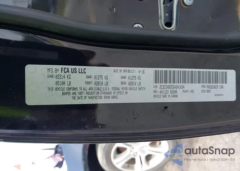 2016 Dodge Charger Se из США, поврежденный, VIN 2C3CDXBG5GH241034